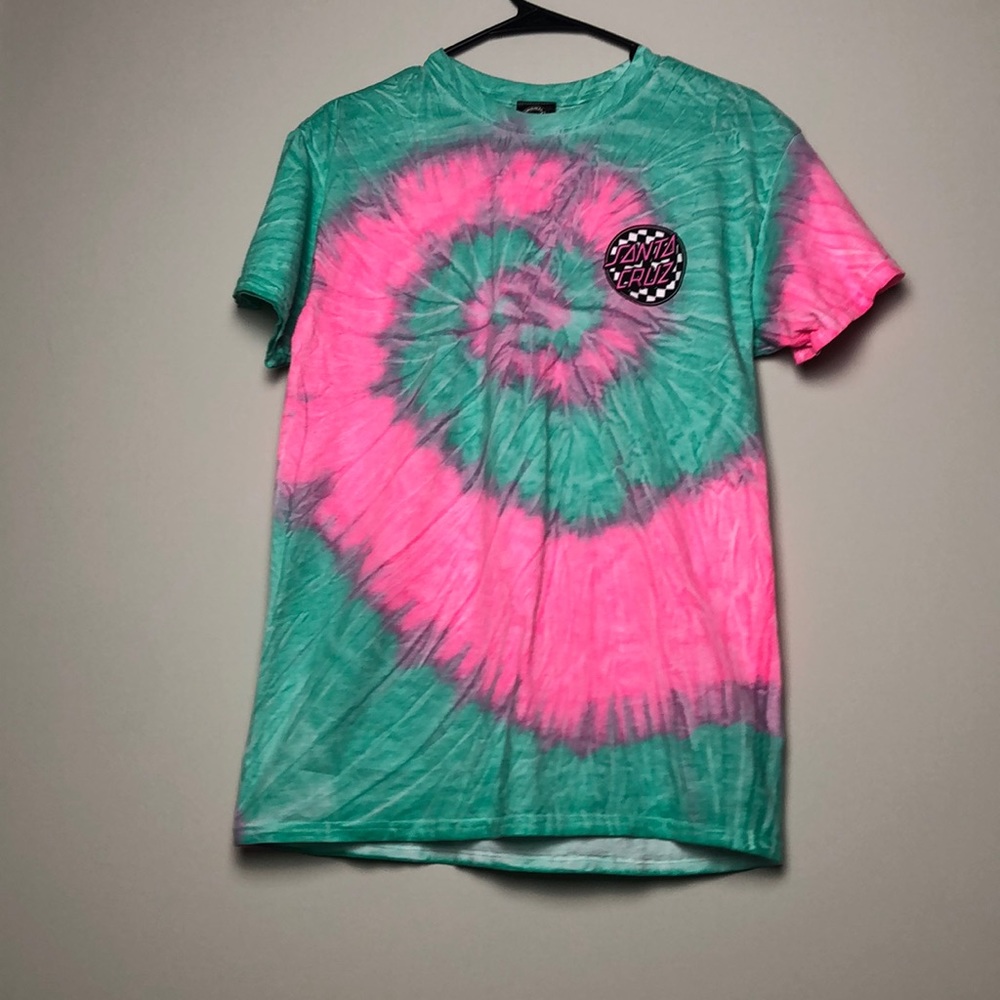 tie dye Santa Cruz skateboards t-shirt